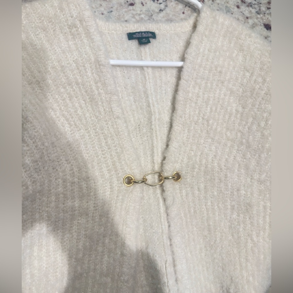 Wild Fable Cream Cardigan with Gold Accent
